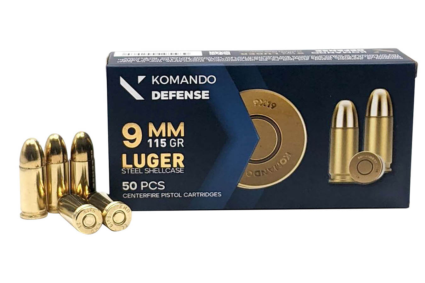 DICKINSON ARMS 9mm 115gr FMJ Steel Case Target Ammo 50/Box
